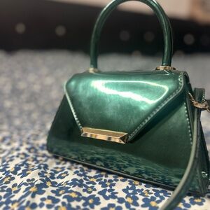 Aldo Glossy Green Satchel